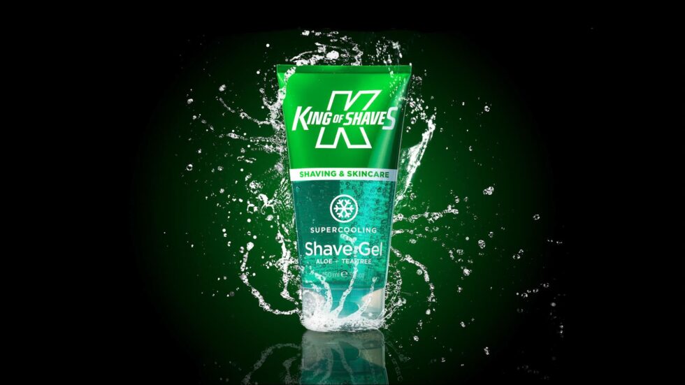 Product image of a bottle of shaving gel